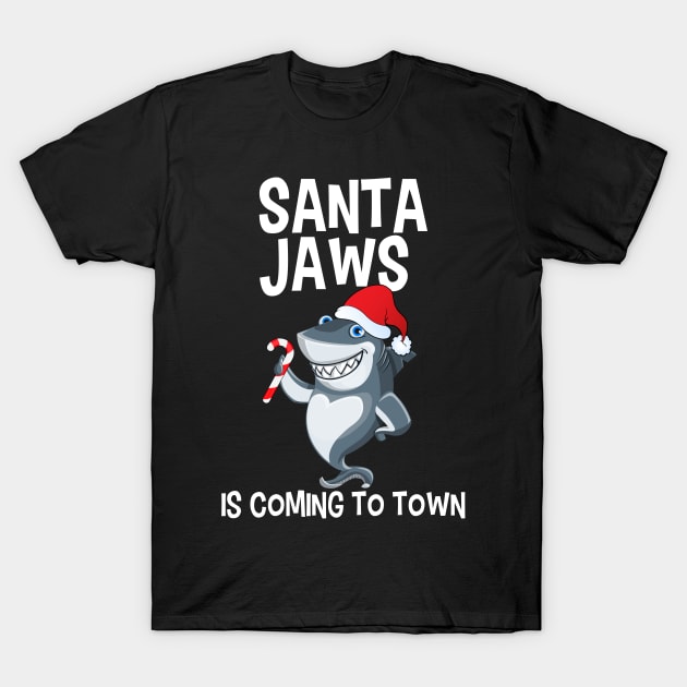 Santa Jaws is Coming to Town T-Shirt by CeeGunn